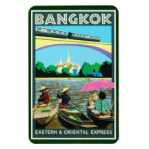 Bangkok Thailand | Vintage Travel Poster Magnet