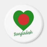 Bangladesh Flag Heart Fridge Magnets