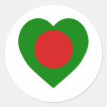 Bangladesh Flag Heart Stickers