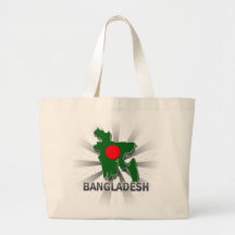 Bangladesh Flag Map 2.0 Canvas Bags