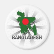 Bangladesh Flag Map 2.0 Magnets