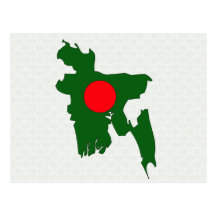 Bangladesh Flag Map full size Post Cards
