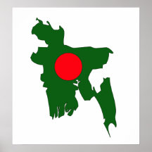 Bangladesh Flag Map full size Posters