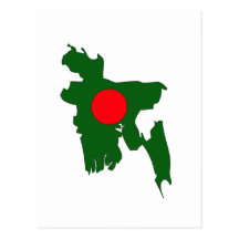 Bangladesh flag map post cards