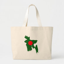 Bangladesh flag map tote bag