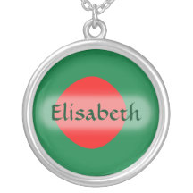 Bangladesh Flag + Name Necklace