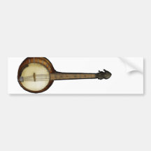 Banjo sketch bumper stickers