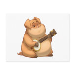 Banjo-Strummin' Pig Postcard