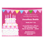 Banner and Birthday Cake Party Invitations