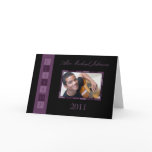 Banner Folded Graduation Invitation (purple) Greeting Card