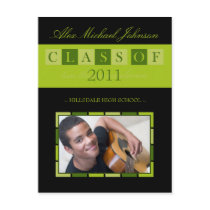 Banner Graduation Announcement Postcard (lime)