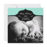 Banner Holiday: Aqua Photo Card Custom Invitation