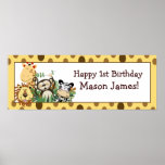 Bannière d'anniversaire personnalisée par jungle d affiches