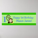 Bannière d'anniversaire personnalisée par vert idi poster