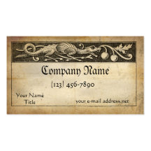 Bannière médiévale de dragon carte de visite