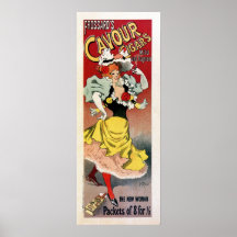 Bannière verticale, annonce vintage des cigares de poster