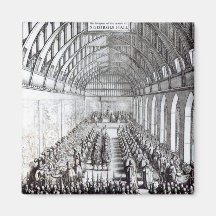 Banquet of Charles II  in St. George's Hall Refrigerator Magnet