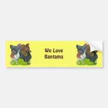 Bantam Hen Quartet Bumper Stickers