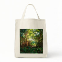 banyan in garden tote bag