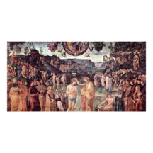 Baptême du Christ par Perugino Pietro Photocarte Personnalisée