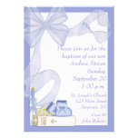 Baptism Blue Bow Invitation
