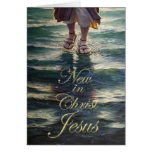 Baptism Card~ Jesus walking on Water