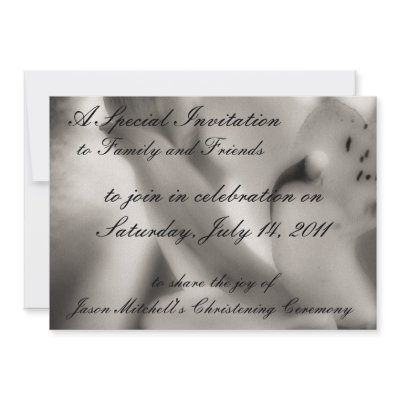 Baptism Christening Announcement Invitation Card by JayneLogan