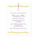 Baptism Invitation, Cross with Heart Postcards
