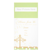 baptism invitation customized photo card