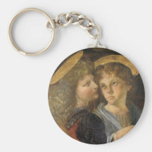 Baptism of Christ, angel detail, Leonardo da Vinci Keychains