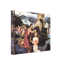 Baptism of Christ by Joachim Patinier Canvas Print