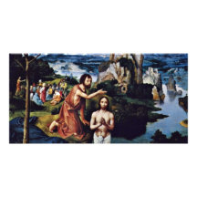 Baptism Of Christ By Patinir Joachim (Best Quality Custom Photo Card