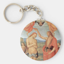 Baptism Of Christ By Perugino Pietro (Best Quality Key Chains
