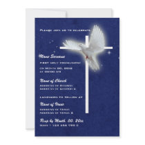 Baptism religious communion confirmation dove personalized invite