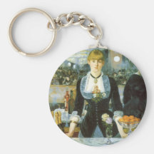 Bar at the Folies-Bergere, Manet, Vintage Fine Art Keychain