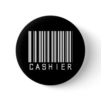 BAR CASHIER DARK PINBACK BUTTONS by NotWorking