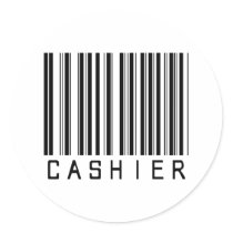 BAR CASHIER LIGHT ROUND STICKER