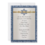 Bar Mitvah invitation formal blue