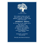 Bar Mitzvah Invitation Navy Tree of Life