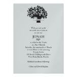 Bar Mitzvah Invitation Tree of Life Silver