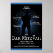 Bar Mitzvah Movie Star Poster in Blue, Black