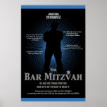 Bar Mitzvah Movie Star Poster in Blue, Black