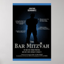 Bar Mitzvah Movie Star Poster in Blue, Black