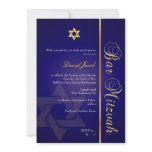 Bar Mitzvah/royal blue/gold Custom Invitations
