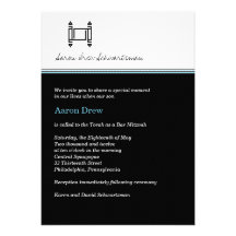 Bar Mitzvah Torah Midnight Black Invitation