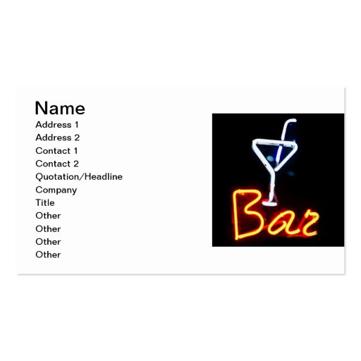 Bar Sign Business Card
