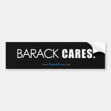 Barack CARES Bumper Sticker (Black & White)