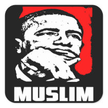 Barack Hussein Obama: Muslim Square Stickers