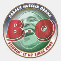 Barack Hussein Obama Round Stickers