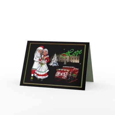 Barack & Michelle Obama Christmas Greeting Cards by beverlytazangel